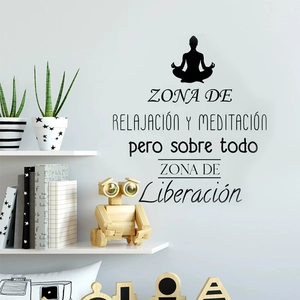 Meditation Yoga Wall Sticker Spanish Quote PVC Removable Decal For Living Room Bedroom Bathroom Yoga Studio Home Decor