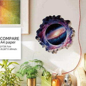 Self-adhesive 3D galaxy wall sticker with nebula space design for kids room decor