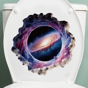 3D Galaxy Nebula self-adhesive wall sticker for toilet seat decoration in home interior
