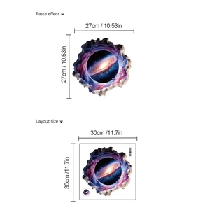 3D nebula galaxy wall stickers with 27cm paste effect and layout for kids room