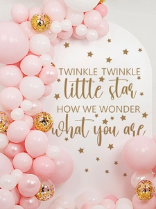 Rosa und weißes Ballonbogen Set mit Gold Konfetti Ballons für Babyparty Deko