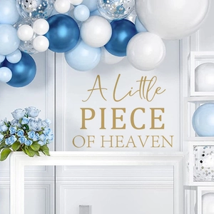 Metallic Gold Wall Sticker A Little Piece Of Heaven Artistic Quote PVC Decal For Nursery Bedroom Party Decor Home Supplies