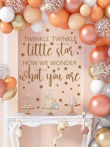 Detailansicht von Twinkle Little Star Gold-Wandaufkleber für Geburtstagsparty-Hintergrund