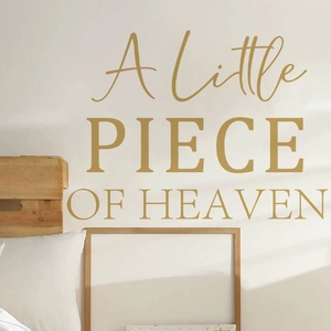 Golden A Little Piece of Heaven wall decal for nursery and baby shower decoration