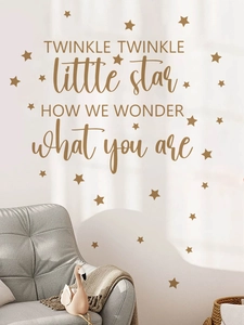 Detail von Twinkle Little Star Wandtattoo mit goldenen Sternen für die Kinderzimmerdeko