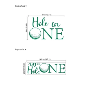 Hole in One golf wall sticker set with deep green arch decals for party decoration