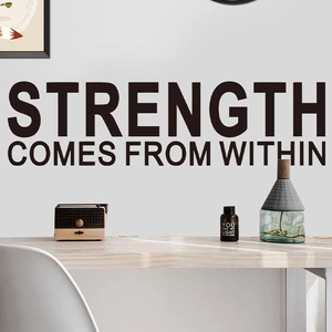 Inspirational Strength Comes From Within matte black wall decal for home office decor
