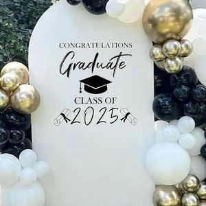 2025 Graduation balloon arch wall sticker featuring Graduate Class of 2025 motifs