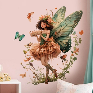 Stickers muraux fée et papillons pour une décoration de chambre de fille rêveuse