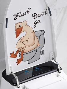 Funny angry goose toilet lid wall sticker with Flush Don't go text for bathroom decor
