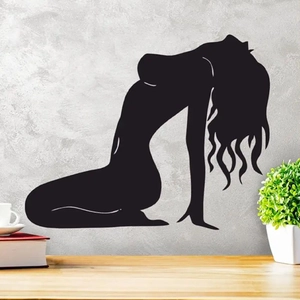 Modern PVC Female Silhouette Wall Sticker Artistic Body Line Self Adhesive Removable Decal For Living Room Bedroom Decor