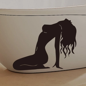 Minimalist black silhouette wall sticker of a woman's profile for home decor decoration