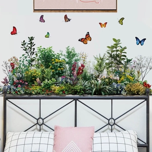 Schmetterling Grüne Blätter Blume Wandaufkleber Selbstklebend PVC Dekor Für Wohnzimmer Schlafzimmer Bad Wandtattoo