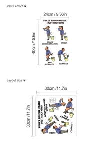 Plan détaillé et dimensions de pose pour l'autocollant amusant de siège de toilette étanche