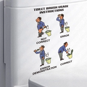 Sticker WC dessin animé humoristique autocollant mural PVC étanche pour décoration de salle