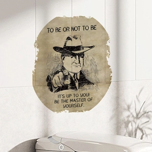 Retro To Be Or Not To Be wall sticker with vintage gentleman sketch and quote