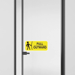 Selbstklebender PULL OUTWARD Türaufkleber mit Symbol für Glas- und Holztüren