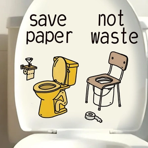 Save paper not waste quote wall sticker for bathroom toilet cover decoration
