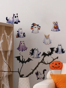 Adesivi murali Halloween con animali fantasma e pipistrelli per decorare il soggiorno