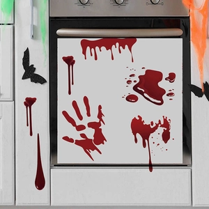 Bloody handprint wall stickers for Halloween kitchen and home decor set