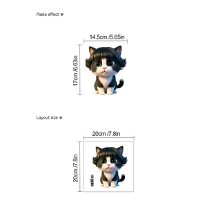 Detailansicht der Layoutgröße und der tatsächlichen Klebeeffekt-Maße des Katzenstickers