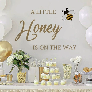A Little Honey Is On The Way wall sticker for bee themed baby shower party decorations
