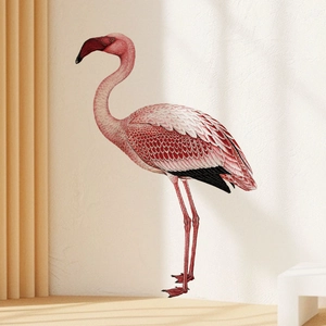 Adesivo da Parete Fenicottero Rosa Realistico PVC Impermeabile Autoadesivo Decalcomania da Parete Animale per Camera da Letto Soggiorno