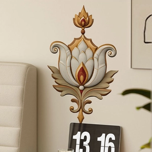 3D lotus relief wall sticker with floral pattern for living room home decor