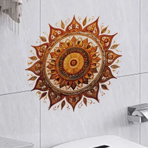 Sun Mandala Wall Sticker Bohemian PVC Self Adhesive Decal For Bathroom Toilet Bedroom Living Room Decorative Wallpaper