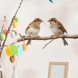 Adesivi murali con uccelli realistici su ramo per decorazione casa soggiorno e cucina