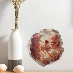 3D flower fairy wall sticker with realistic wall crack effect for modern home decor
