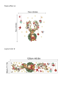Christmas reindeer wall decal paste effect and layout size specifications guide