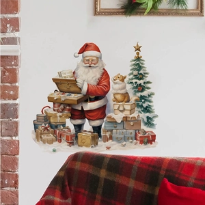 Weihnachten Weihnachtsmann Wandtattoo Abnehmbar PVC Wandaufkleber Für Wohnzimmer Schlafzimmer Deko Weihnachtsbaum Geschenk Muster
