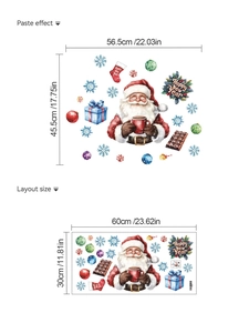 Weihnachts-Wandtattoo-Set mit Layoutgröße und Details zum festlichen Klebeeffekt