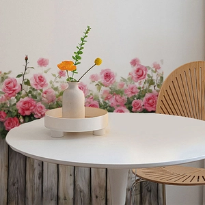 Stickers muraux fleurs de roses roses autocollants en PVC pour décoration intérieure