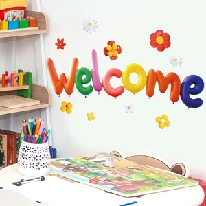 Colorful Welcome rainbow wall sticker balloons for classroom or home party wall decor