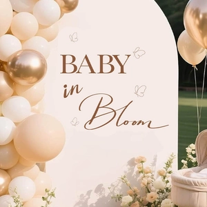 Adesivo da Parete Baby In Bloom Farfalla Fiore PVC Sticker Per Baby Shower Gender Reveal Decorazione Sfondo Camera Bambini