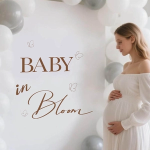 Sfondo Baby in Bloom con farfalle per decorazione festa per nascita neonato