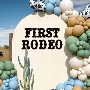 First Rodeo Birthday Party Wall Decal PVC Western Cowboy Theme Sticker For Birthday Baby Shower Celebration Decoration