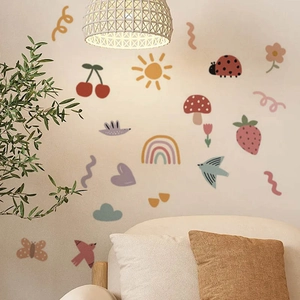 Cartoon Regenbogen Tier Wandaufkleber Abnehmbare PVC Aufkleber Für Kinderzimmer Schlafzimmer Heimdekoration DIY Wandkunst