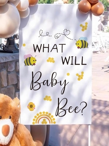 Détail du sticker What Will Baby Bee pour arche décorative avec motifs nid d'abeille jaune