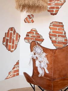 3D brick wall decal with irregular broken wall effect for bohemian style home decoration