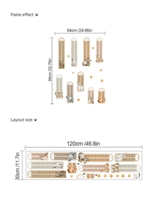 Detailed wall sticker layout with cute animals and numbers for kids room decoration