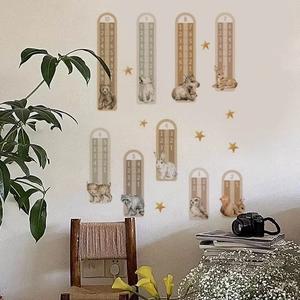 Educational forest animal wall stickers with 1-10 addition table for kids bedroom