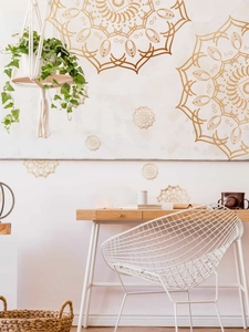 Goldene Mandala-Blumen-Wandaufkleber in verschiedenen Größen für Schlafzimmer-Deko