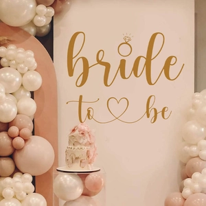 Elegant gold Bride to Be wall sticker for wedding party decor with balloon arch backdrop