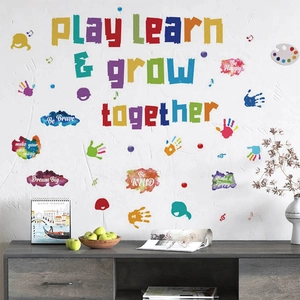 Stickers muraux alphabet colorés Play Learn & Grow Together pour chambre d'enfant