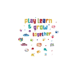 Stickers muraux colorés motivants play learn grow pour décoration de chambre d'enfant