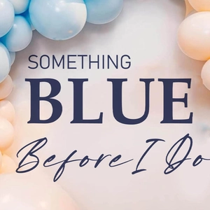 Elegant Something Blue wedding balloon arch kit with light blue and beige party decorations