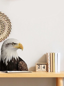 Close-up of realistic bald eagle wall sticker with detailed feathers and sharp yellow beak